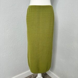 Rachel Zoe Knit‎ Skirt - Olive Green Crochet Pencil Style - Size M